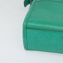 CELINE Shoulder Bag Leather Green Gold Auth 115151-9