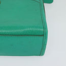 CELINE Shoulder Bag Leather Green Gold Auth 115151-14