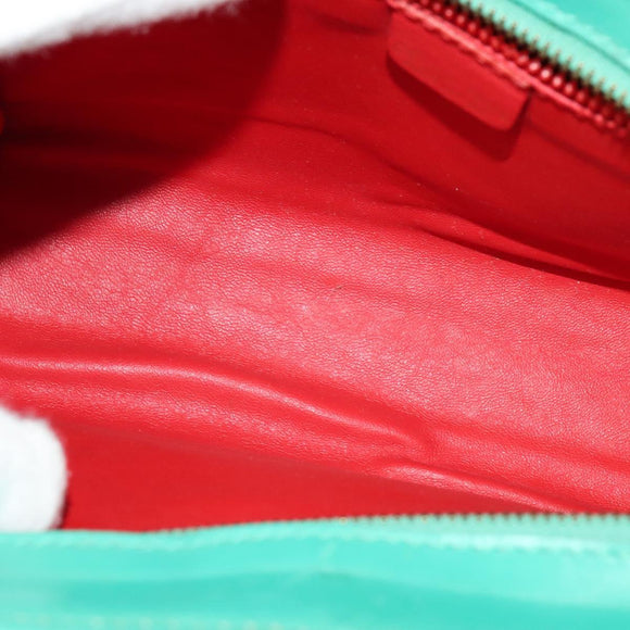 CELINE Shoulder Bag Leather Green Gold Auth 115151