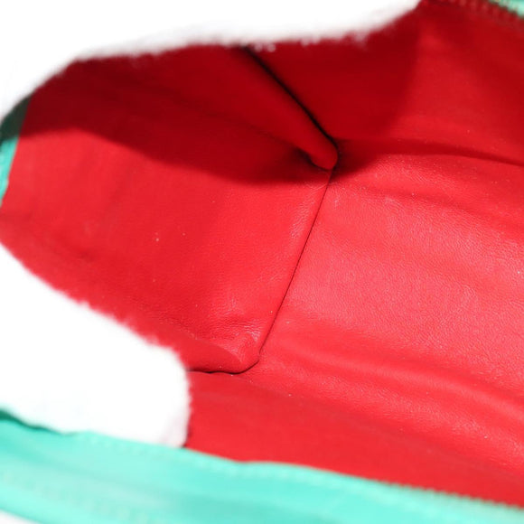 CELINE Shoulder Bag Leather Green Gold Auth 115151