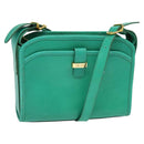 CELINE Shoulder Bag Leather Green Gold Auth 115151-1