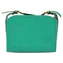 CELINE Shoulder Bag Leather Green Gold Auth 115151-2
