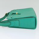 CELINE Shoulder Bag Leather Green Gold Auth 115151-3