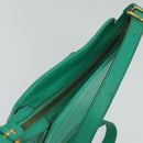 CELINE Shoulder Bag Leather Green Gold Auth 115151-6