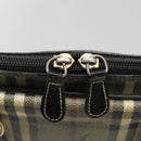 Burberrys Nova Check Business Bag PVC Leather Gray Auth 115156-10