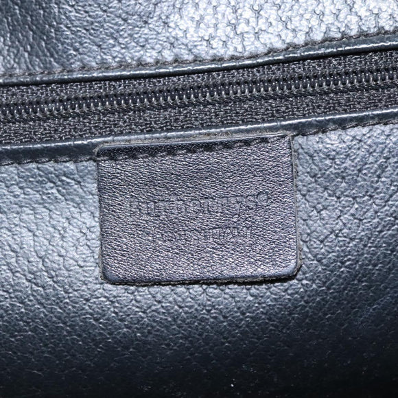 Burberrys Nova Check Business Bag PVC Leather Gray Auth 115156