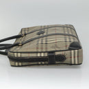 Burberrys Nova Check Business Bag PVC Leather Gray Auth 115156-3