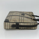 Burberrys Nova Check Business Bag PVC Leather Gray Auth 115156-4