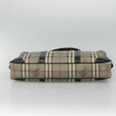 Burberrys Nova Check Business Bag PVC Leather Gray Auth 115156-5