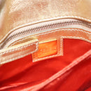 FENDI Shoulder Bag Leather Gold Auth 115157-11