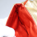 FENDI Shoulder Bag Leather Gold Auth 115157-19