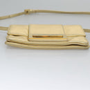 FENDI Shoulder Bag Leather Gold Auth 115157-5