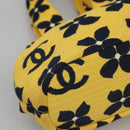 CHANEL Hand Bag Canvas Yellow CC Auth 115198-11