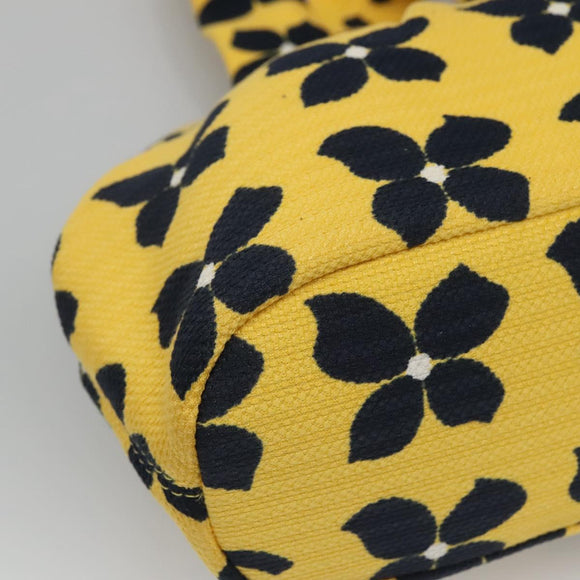 CHANEL Hand Bag Canvas Yellow CC Auth 115198