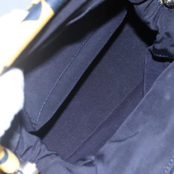 CHANEL Hand Bag Canvas Yellow CC Auth 115198