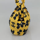 CHANEL Hand Bag Canvas Yellow CC Auth 115198-5