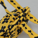 CHANEL Hand Bag Canvas Yellow CC Auth 115198-6