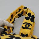 CHANEL Hand Bag Canvas Yellow CC Auth 115198-8
