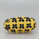 CHANEL Hand Bag Canvas Yellow CC Auth 115198-9