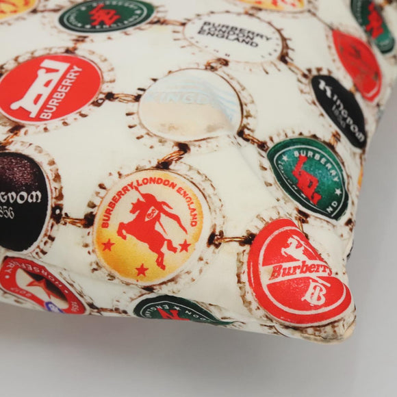 BURBERRY Tote Bag Nylon Gold White Auth 115199V