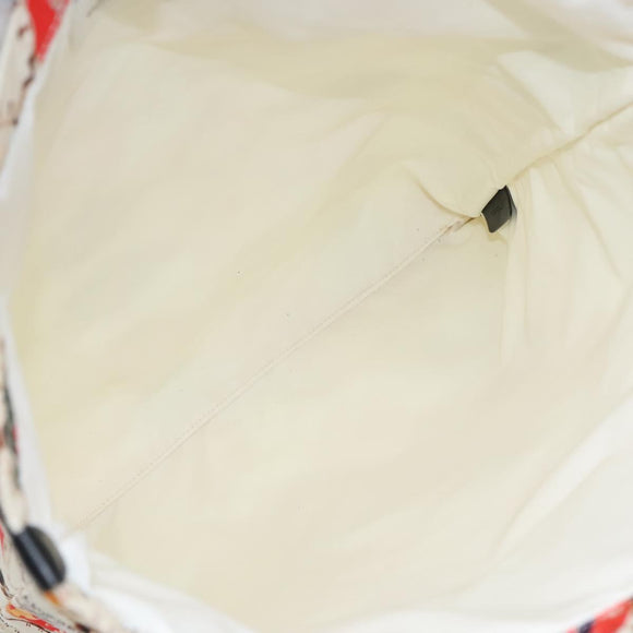 BURBERRY Tote Bag Nylon Gold White Auth 115199V