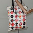 BURBERRY Tote Bag Nylon Gold White Auth 115199V-19