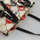 BURBERRY Tote Bag Nylon Gold White Auth 115199V-6