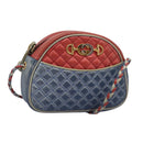GUCCI Shoulder Bag Leather Red Blue 534951 Auth 115205-1