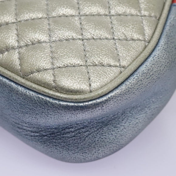 GUCCI Shoulder Bag Leather Red Blue 534951 Auth 115205