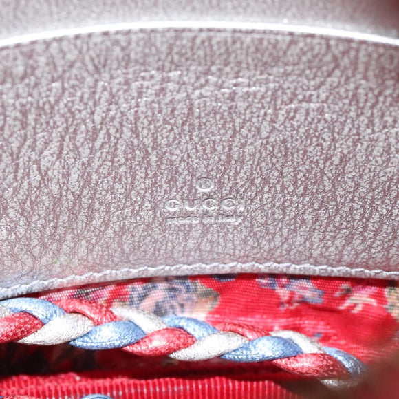 GUCCI Shoulder Bag Leather Red Blue 534951 Auth 115205