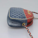 GUCCI Shoulder Bag Leather Red Blue 534951 Auth 115205-4