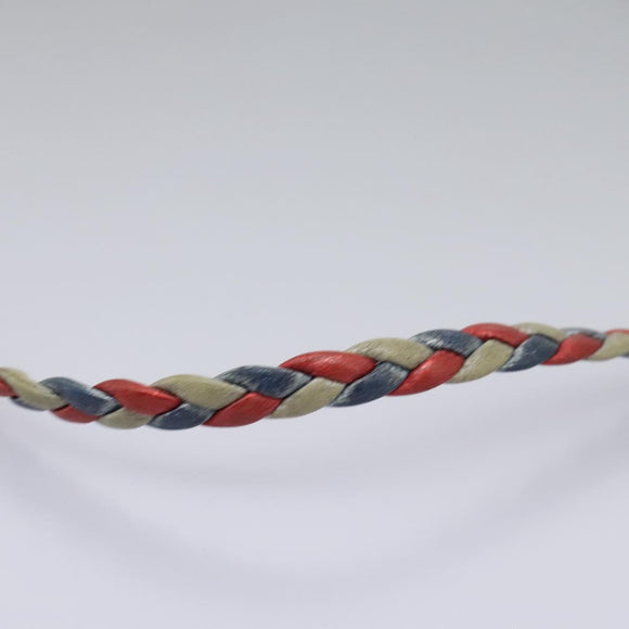 GUCCI Shoulder Bag Leather Red Blue 534951 Auth 115205