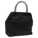 PRADA Hand Bag Satin Black Auth 115213-1