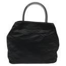 PRADA Hand Bag Satin Black Auth 115213-2