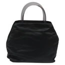 PRADA Hand Bag Satin Black Auth 115213-2