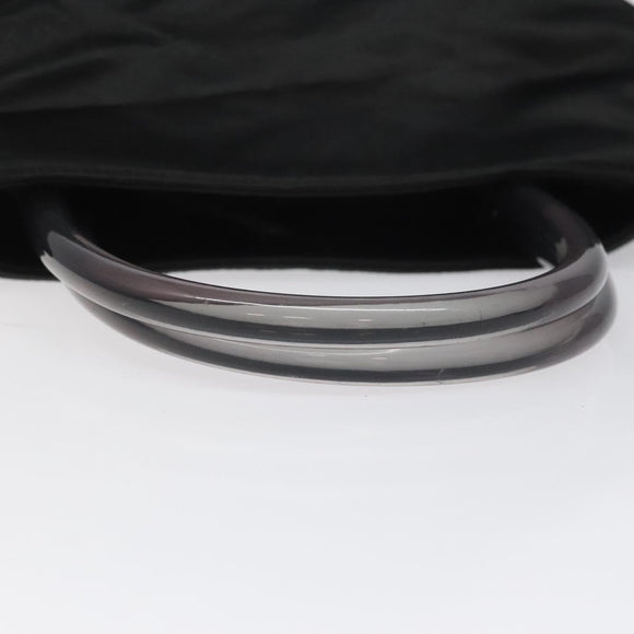PRADA Hand Bag Satin Black Auth 115213