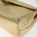 CHANEL Chain Shoulder Bag Leather Gold CC Auth 115214V-10