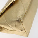 CHANEL Chain Shoulder Bag Leather Gold CC Auth 115214V-11