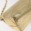 CHANEL Chain Shoulder Bag Leather Gold CC Auth 115214V-13