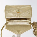 CHANEL Chain Shoulder Bag Leather Gold CC Auth 115214V-15