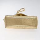 CHANEL Chain Shoulder Bag Leather Gold CC Auth 115214V-9