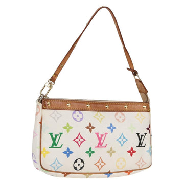 LOUIS VUITTON Multicolor Pochette Accessoires Pouch White M92649 Auth 115216V