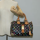LOUIS VUITTON Monogram Multicolor Speedy 30 Hand Bag Black M92642 Auth 115221V-26