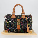 LOUIS VUITTON Monogram Multicolor Speedy 30 Hand Bag Black M92642 Auth 115221V-12