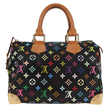 LOUIS VUITTON Monogram Multicolor Speedy 30 Hand Bag Black M92642 Auth 115221V - 0