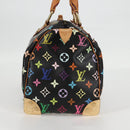 LOUIS VUITTON Monogram Multicolor Speedy 30 Hand Bag Black M92642 Auth 115221V-4