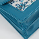 Miu Miu Chain Shoulder Bag Canvas Leather Blue Gold 5BD083 Auth 115233SM-8