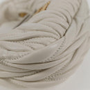 Miu Miu Matelasse Mini Shoulder Bag Leather White Gold Auth 115234SM-15