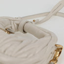 Miu Miu Matelasse Mini Shoulder Bag Leather White Gold Auth 115234SM-7