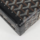 GOYARD Herringbone Chain Shoulder Bag PVC Leather Black Silver Auth 115239SM-8